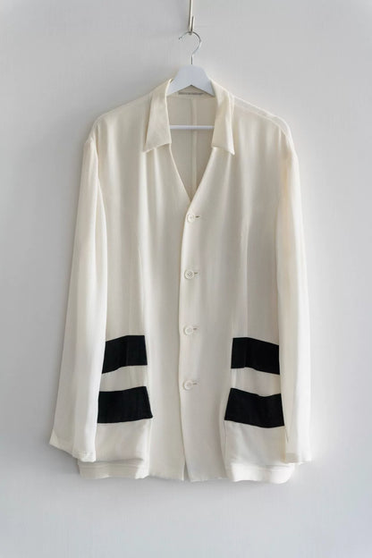 Yohji Yamamoto Velvet Reconstructed White Jacket