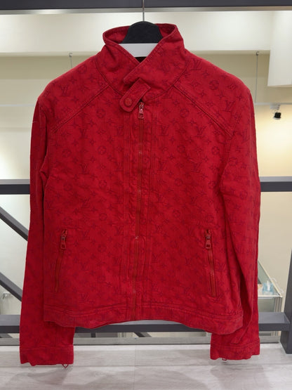 Louis Vuitton Red Logo Denim Jacket