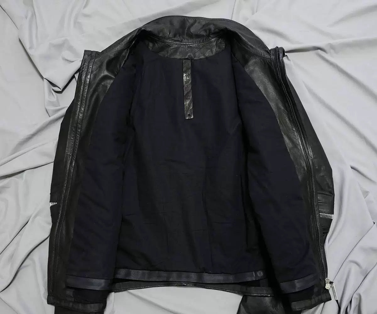 isaac sellam experience leather jacket in black