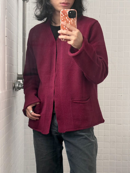 Comme des Garçons AW2000 Bordeaux Red Sweater