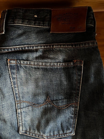 Vintage Style Heavy Wash Denim Pants