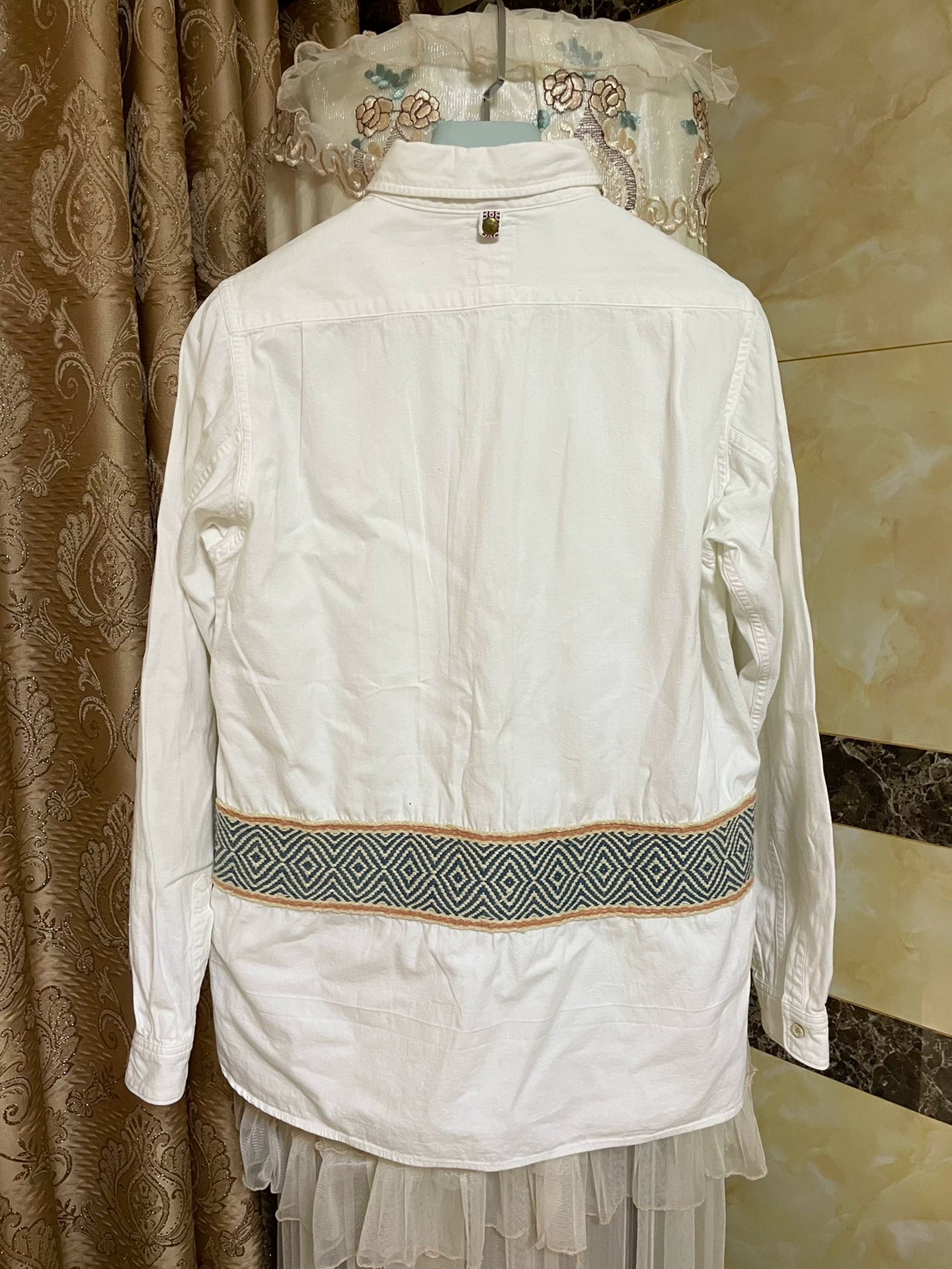 VISVIM Knitted Pattern Paneled Long-Sleeve Shirt