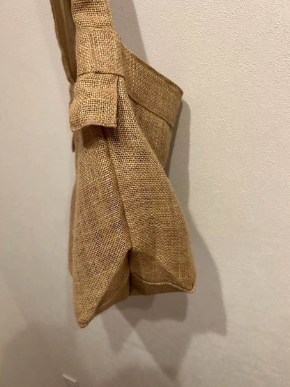 Kapital Ethnic Burlap Crossbody Bag