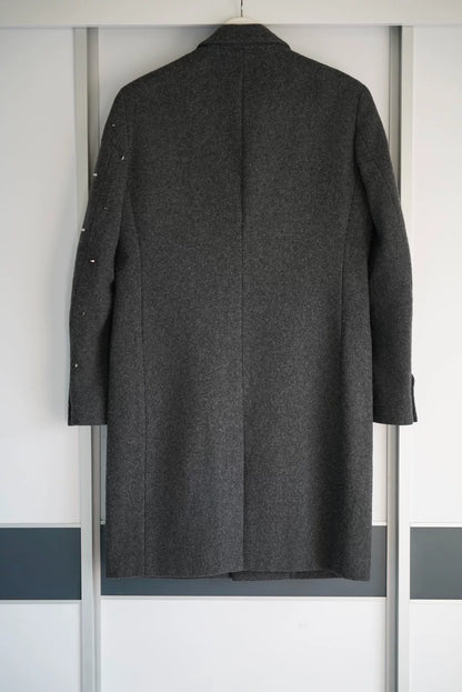 gray wool coat with studs by Sulvam