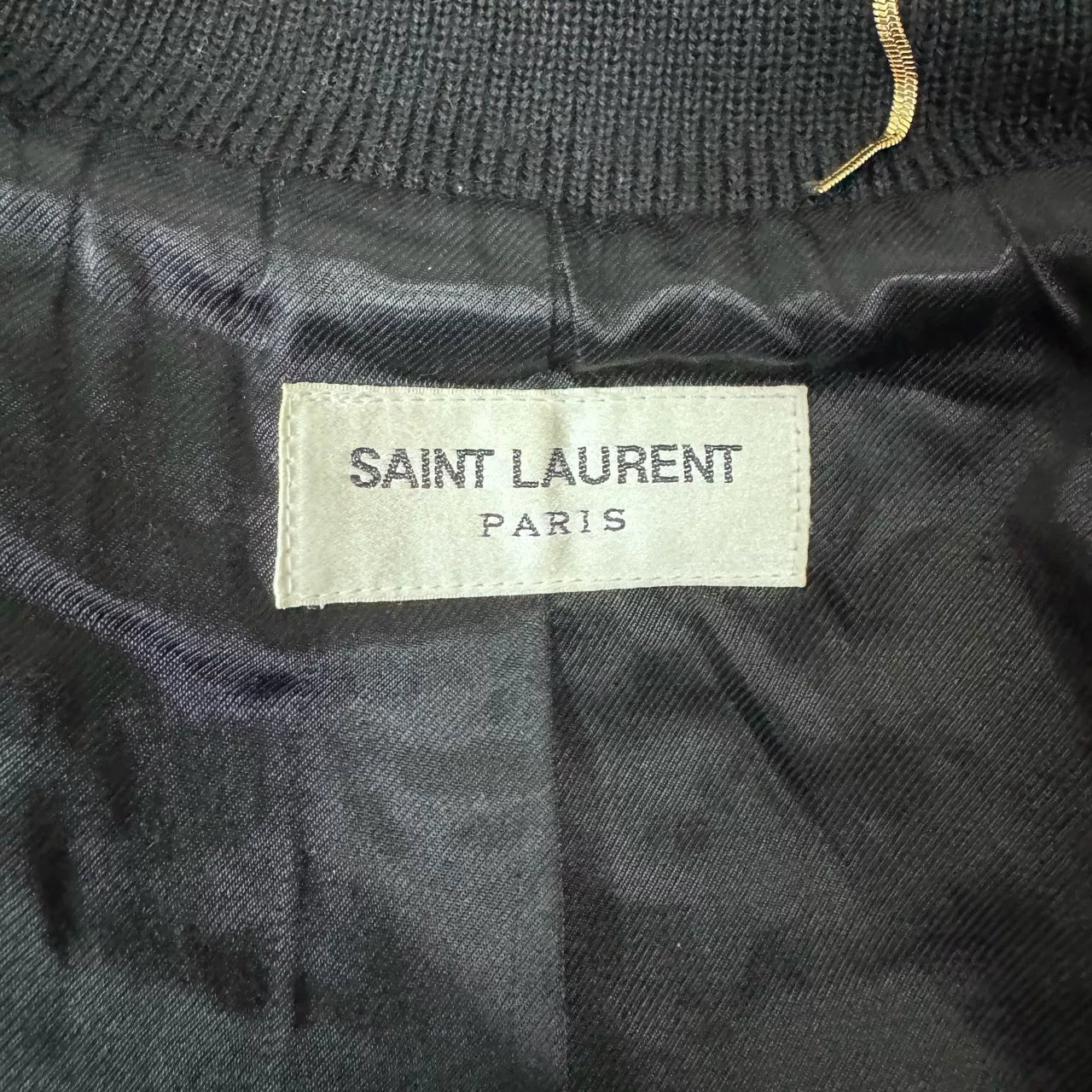 Saint Laurent Varsity Jacket with Leather Sleeves