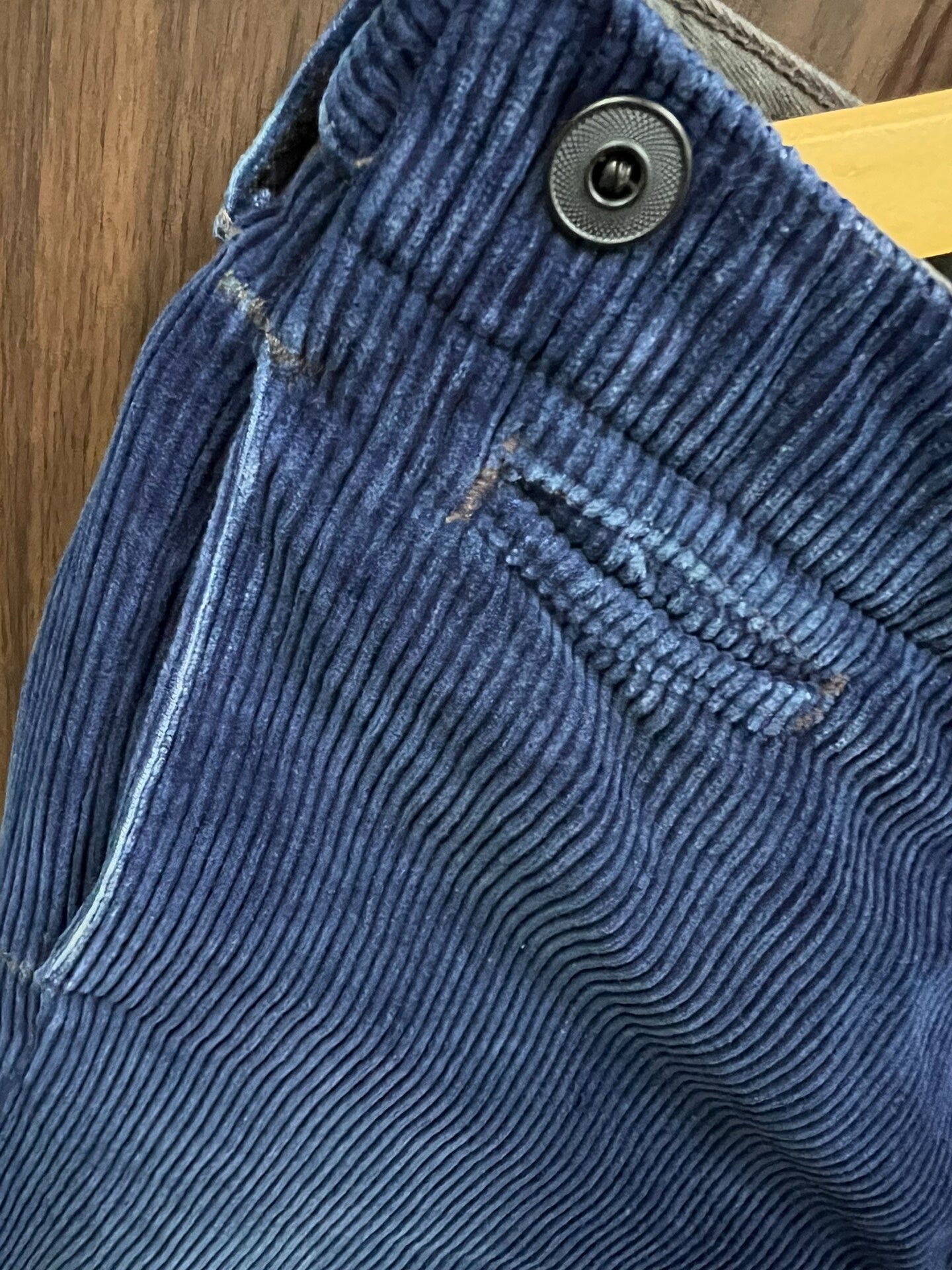 RRL Blue Dyed Corduroy Pants with Patches