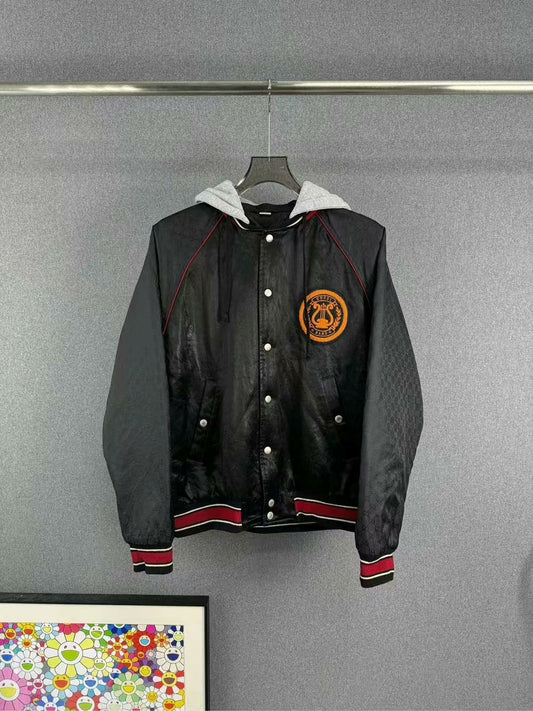 gucci hooded jacket with logo patch