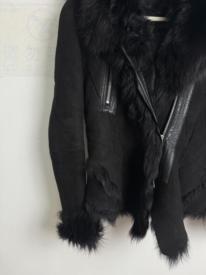 vintage irregular patchwork leather jacket