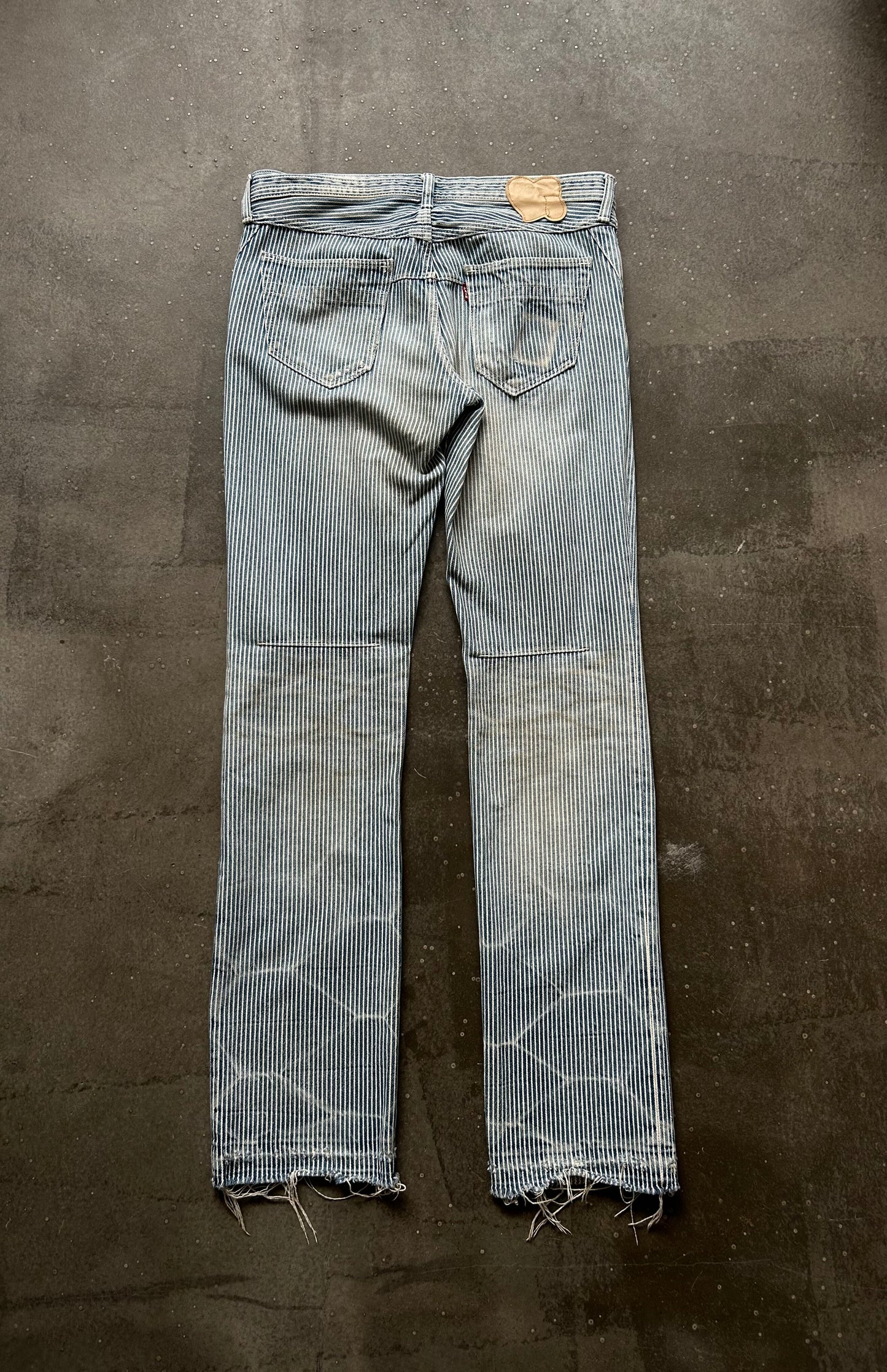 number nine striped washed denim pants