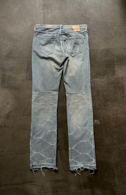number nine striped washed denim pants