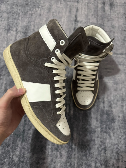 Saint Laurent High-Top Suede Sneakers