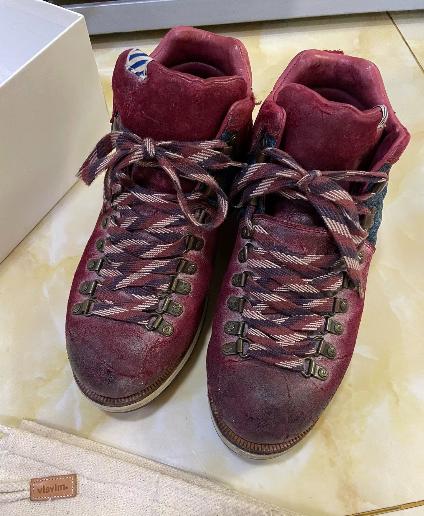 visvim serra washed vintage hiking boots