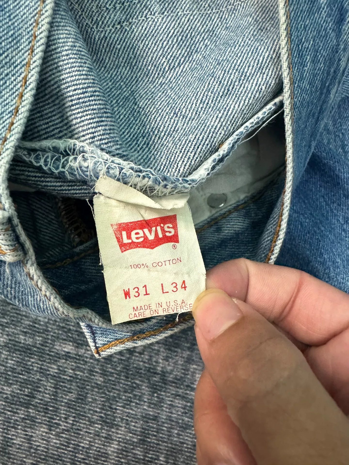 Vintage Levi's 501 90s Washed Blue Jeans