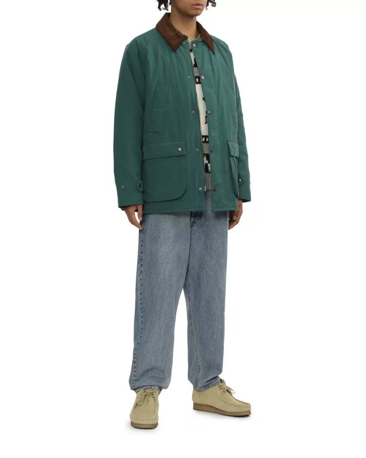 BEAMS Patchwork Collar Cargo Puffer Jacket