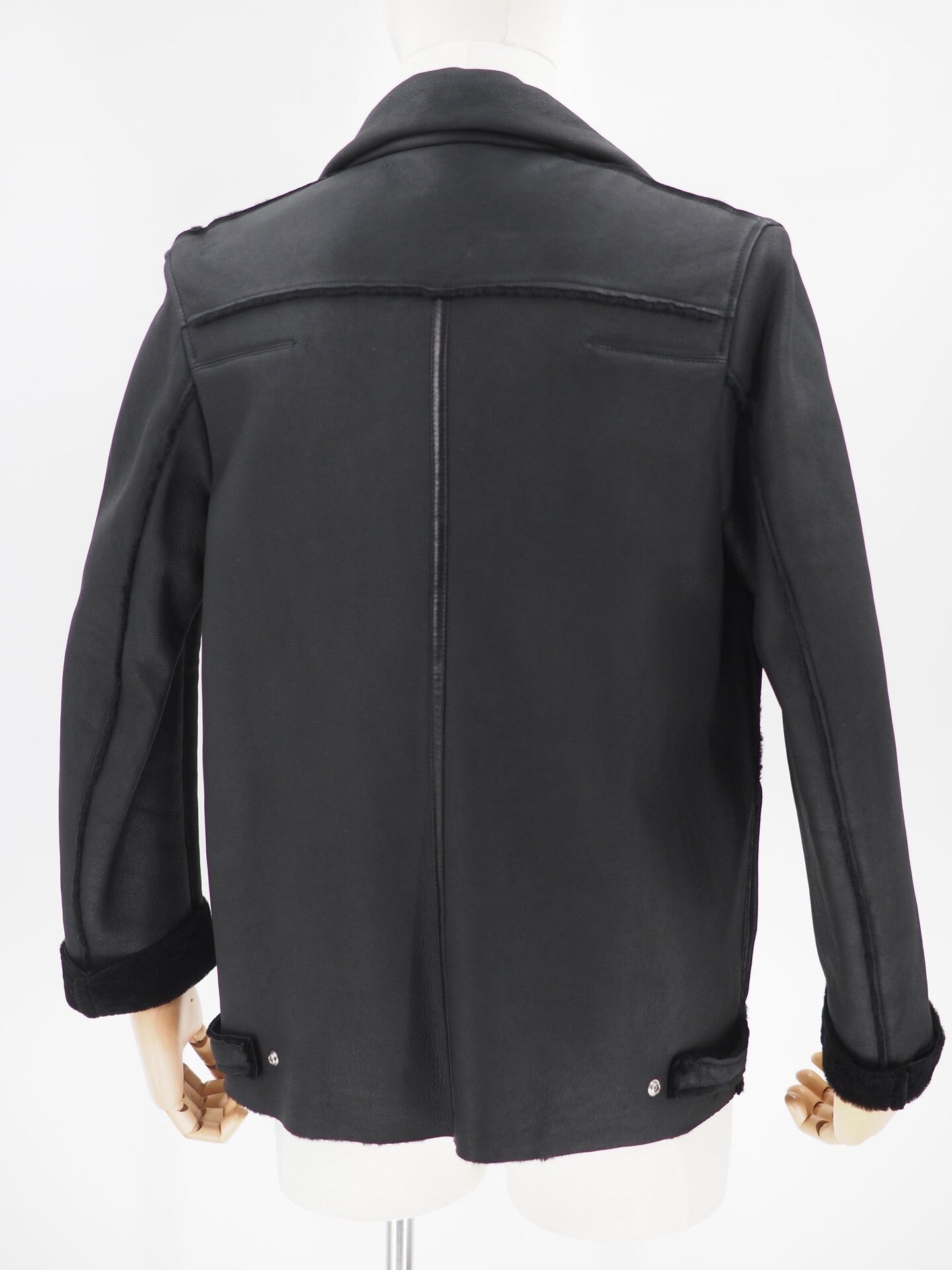 Dior Black Lamb Skin Shearling Jacket Size 46