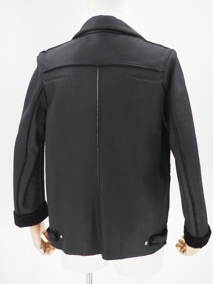 Dior Black Lamb Skin Shearling Jacket Size 46