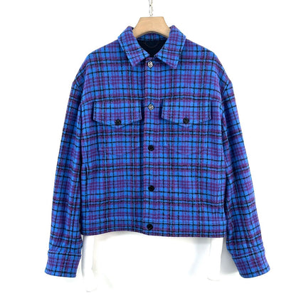 Louis Vuitton Blue Flannel Plaid Jacket 48