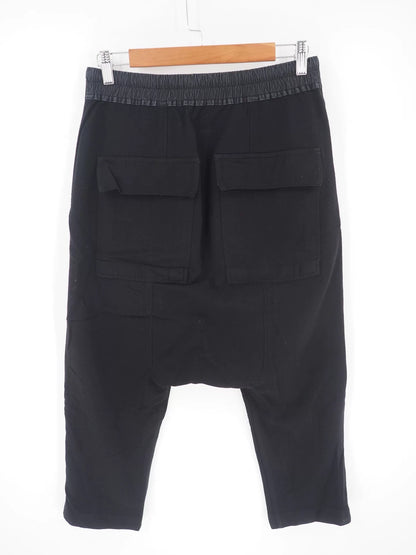 black wool cotton blend cropped pants