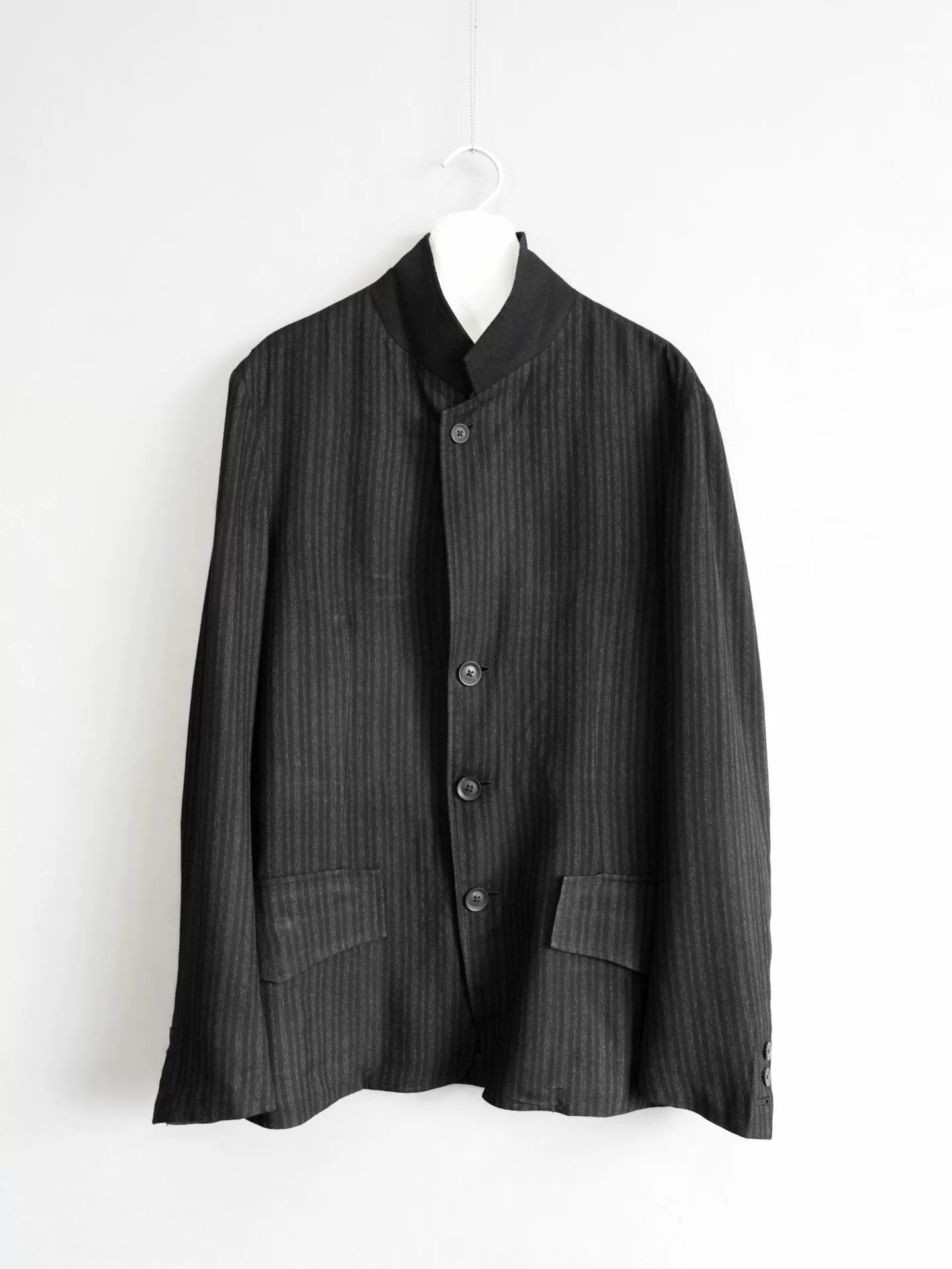 yohji yamamoto striped rayon jacket