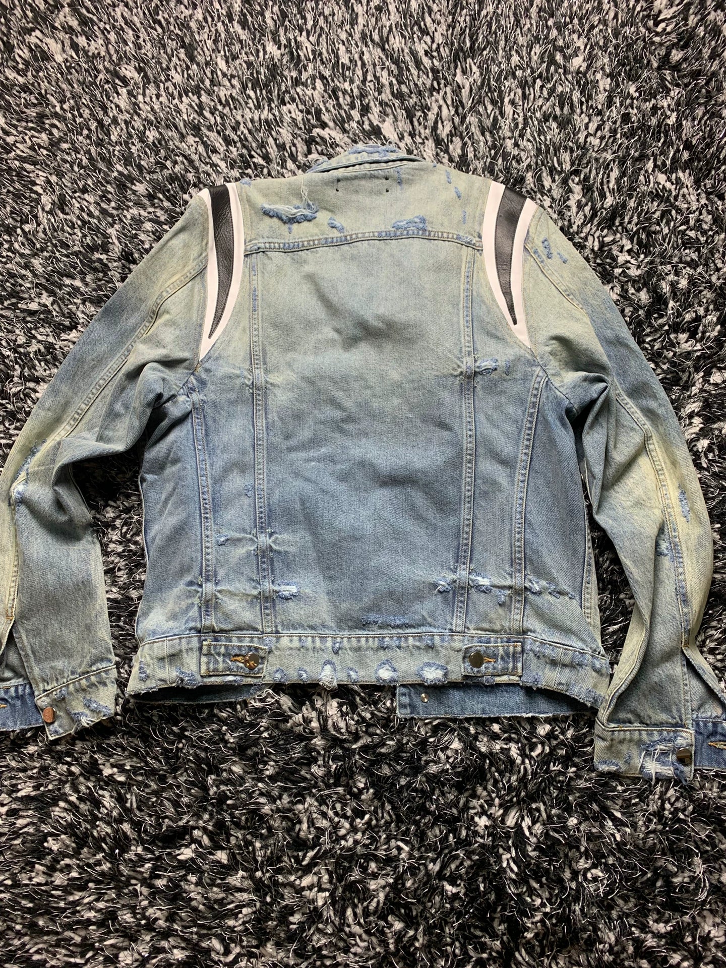 amiri拼皮牛仔夹克 denim jacket