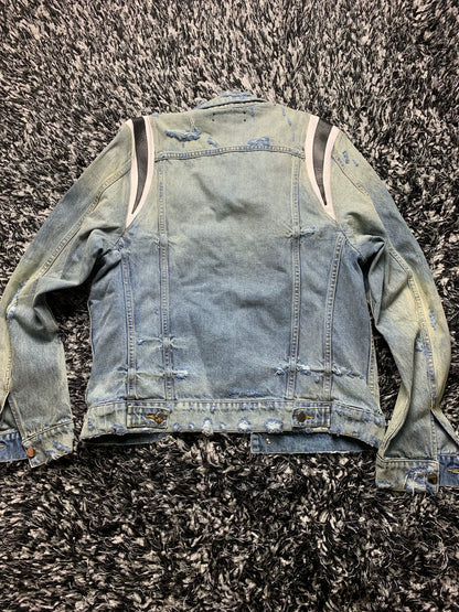 amiri拼皮牛仔夹克 denim jacket