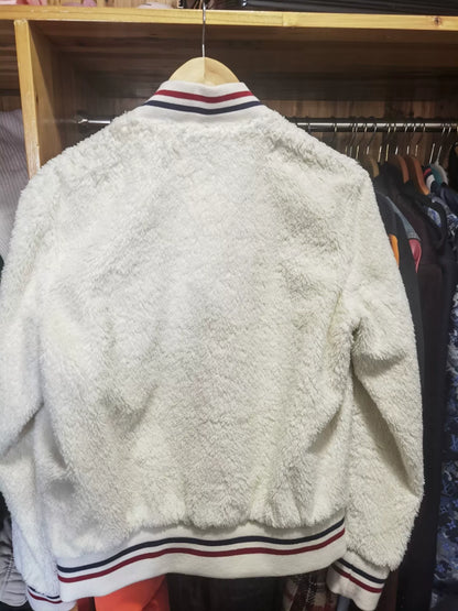 Saint Laurent White Fuzzy Teddy Jacket