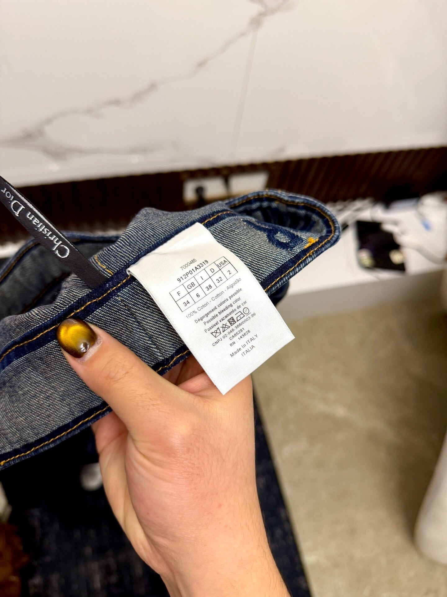 dior slogan denim pants in  condition