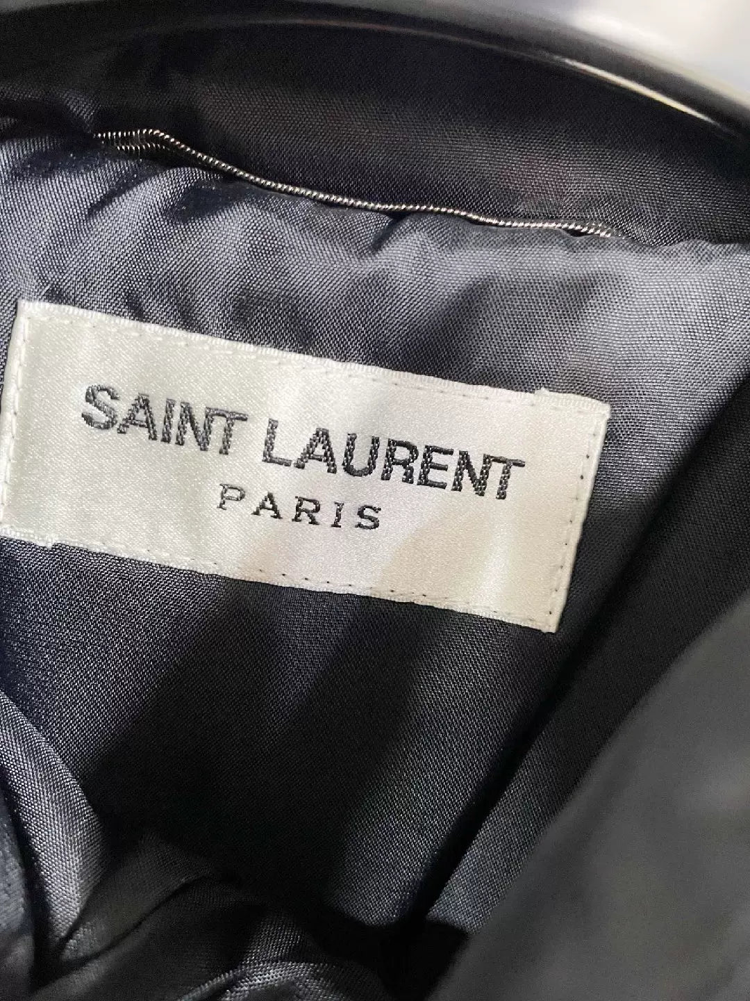 Saint Laurent Black Studded Leather Puffer Jacket