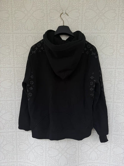 louis vuitton black hoodie with logo design