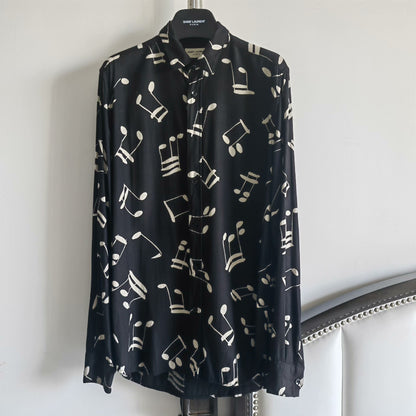 Saint Laurent Paris Musical Note Shirt