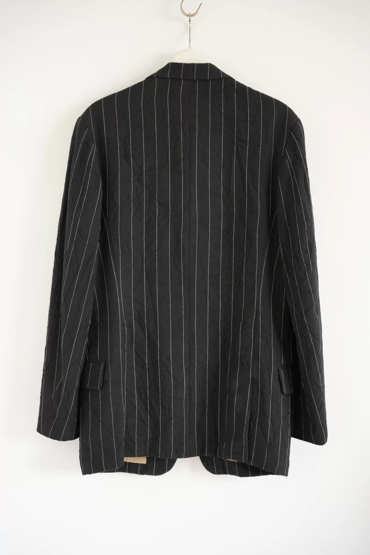 yohji yamamoto striped wool suit jacket