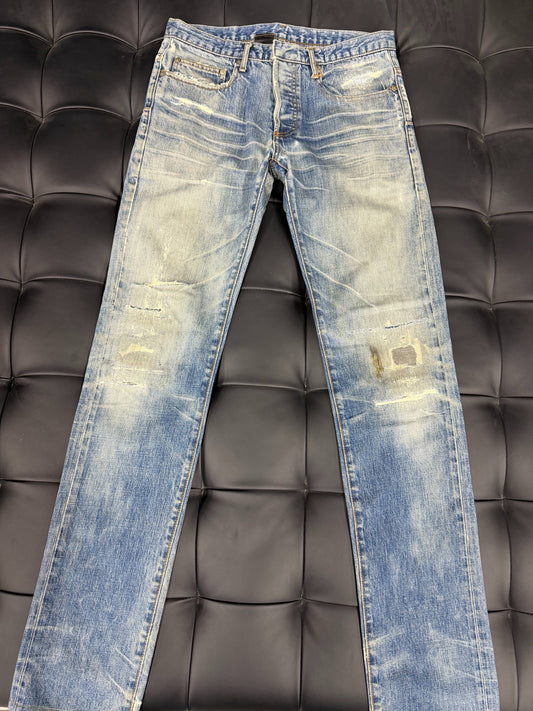 Dior Cat Scratch Distressed Denim Jeans