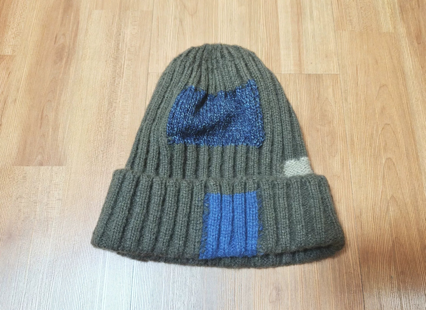 kapital patchwork knit beanie hat