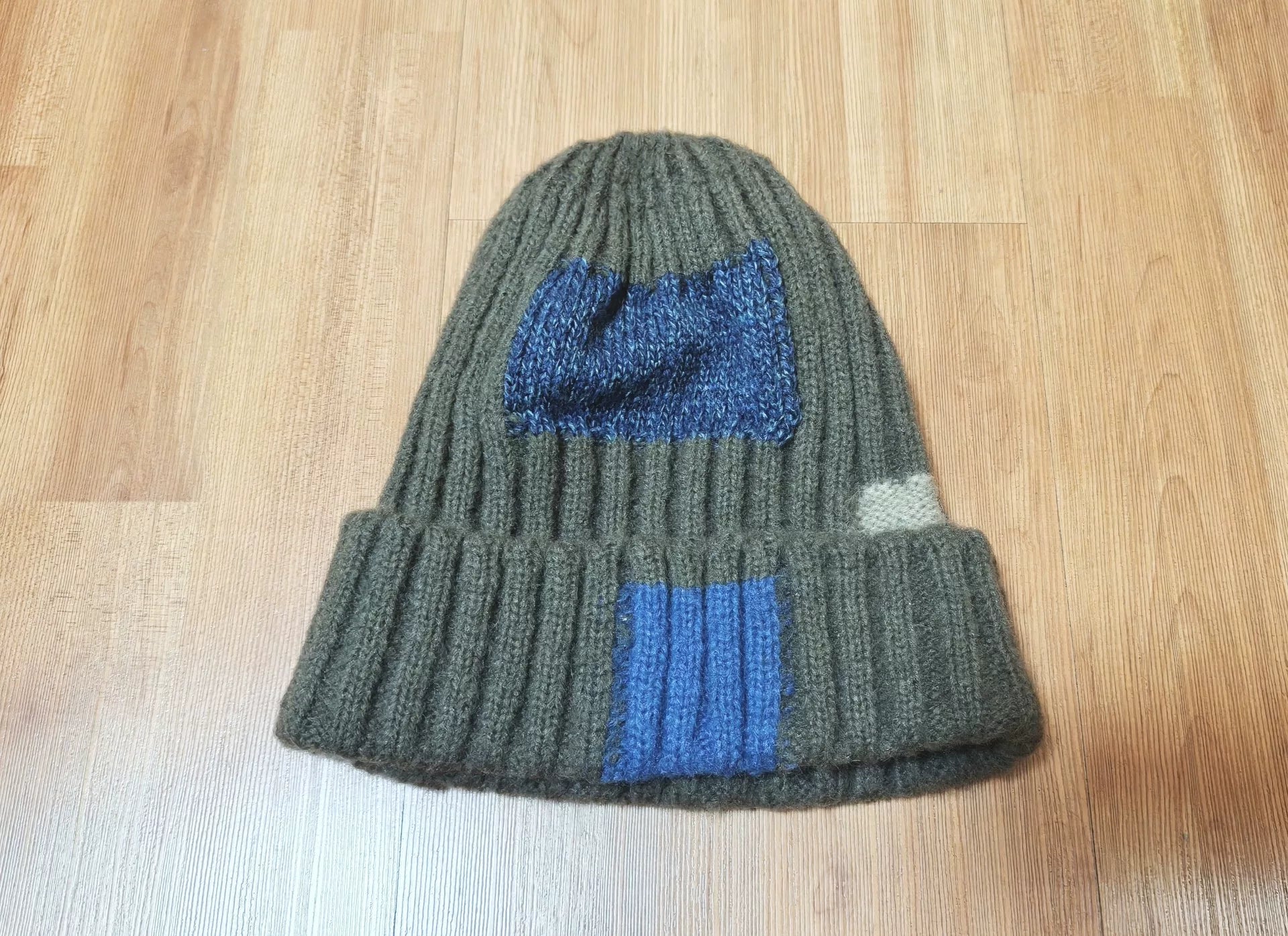 kapital patchwork knit beanie hat