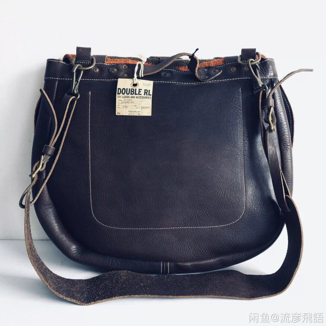 RRL Vintage Italian Wool Leather Messenger Bag
