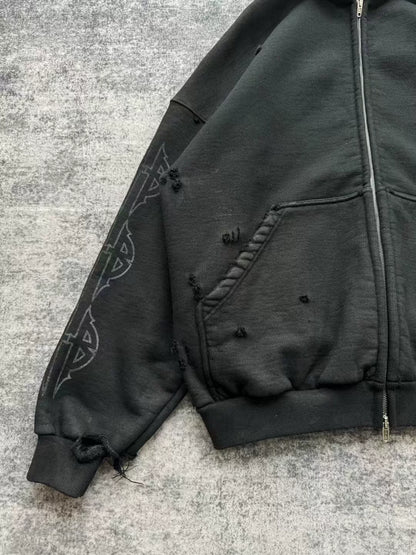 balenciaga paris tower zip-up hoodie