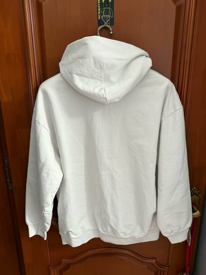 balenciaga white zip hoodie with logo