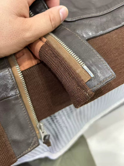 vintage brown leather flight jacket A2
