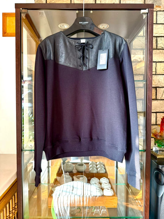 saint laurent black drawstring sweatshirt