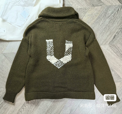 visvim cowichan knit cardigan with embroidery