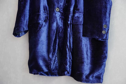 yohji yamamoto blue velvet jacket