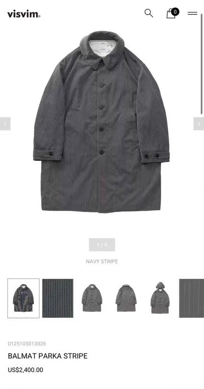 Visvim Balmat Parka Stripe 25AW