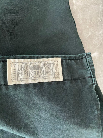 rrl western shirt in dark green shade