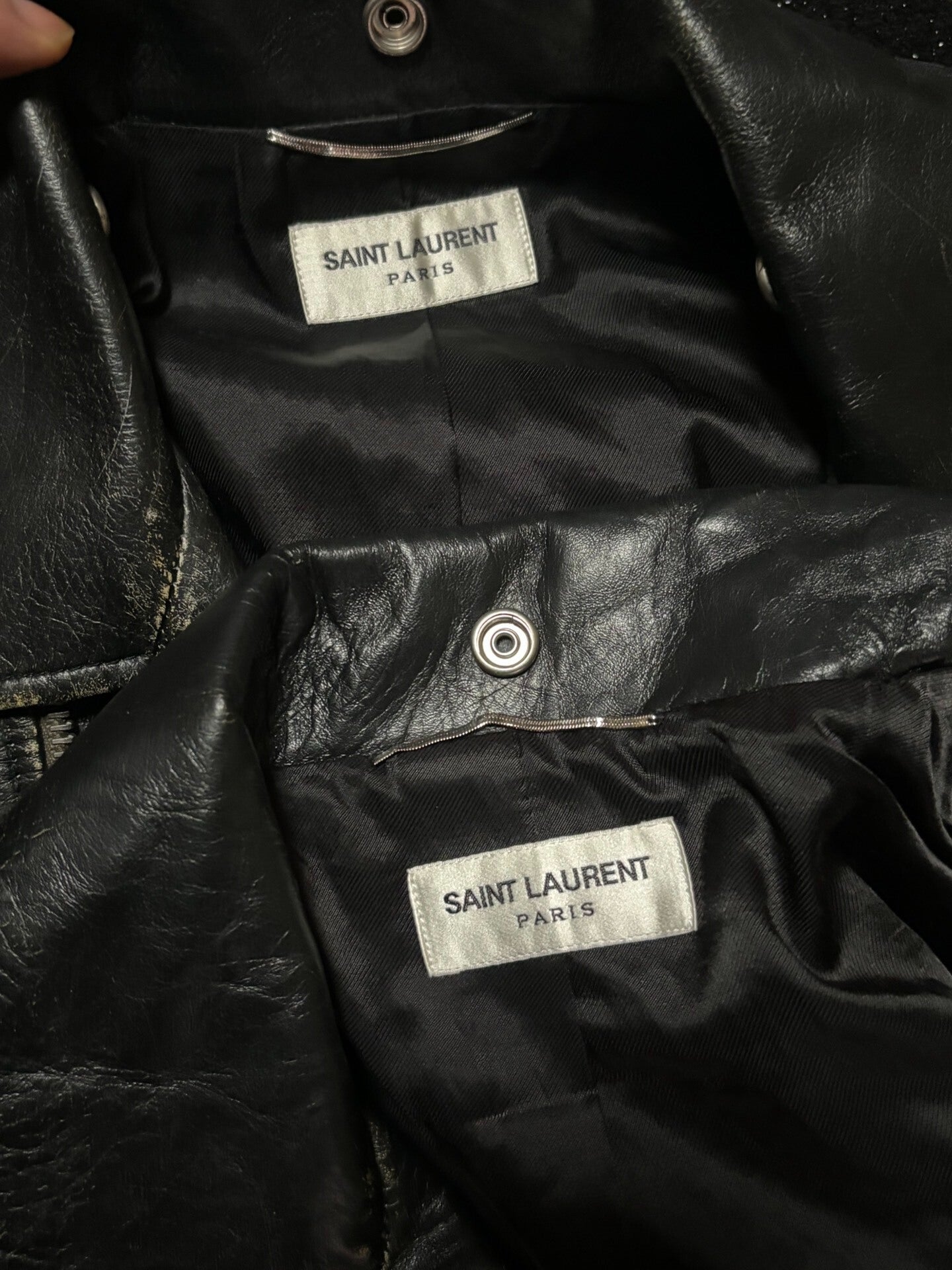 saint laurent distressed fringe leather jacket