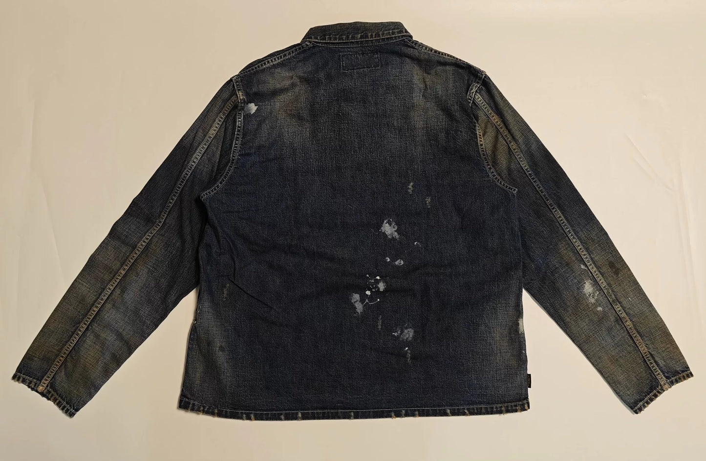 vintage faded ink splatter denim shirt