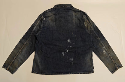vintage faded ink splatter denim shirt