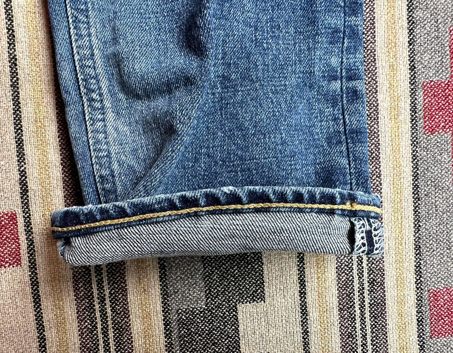 fdmtl skinny fit straight jeans vintage style