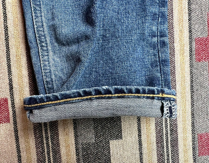 fdmtl skinny fit straight jeans vintage style