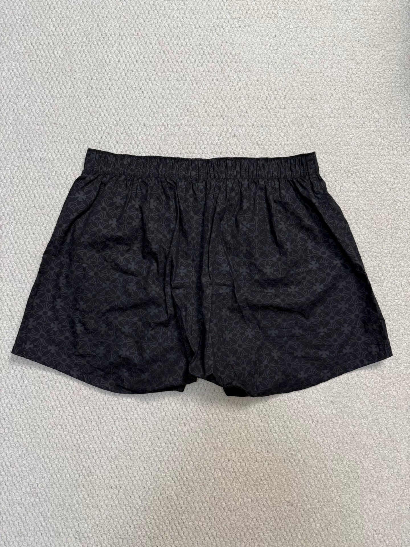 Chrome Hearts Black Subtle Pattern Beach Shorts