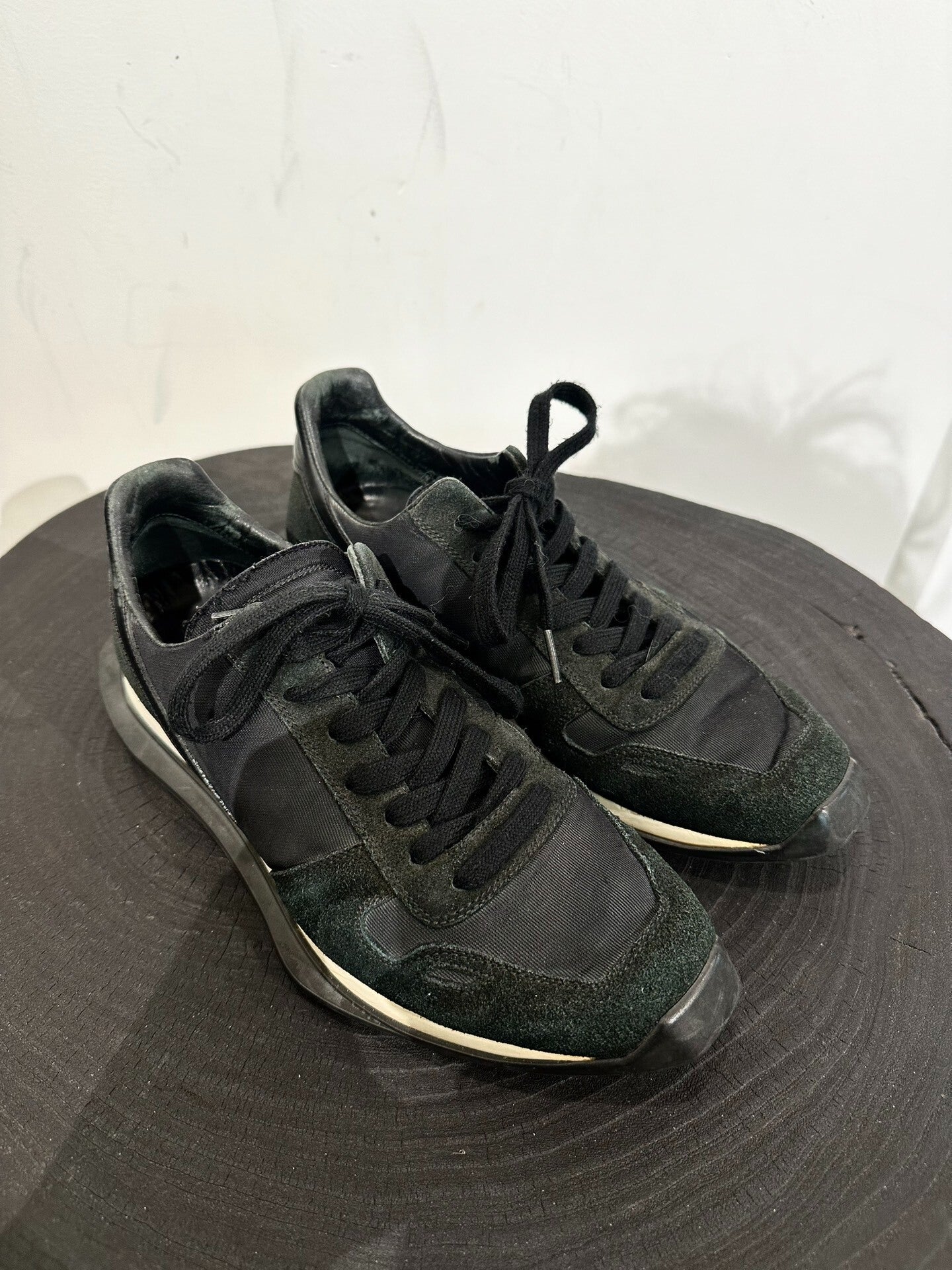 Rick Owens Suede Patchwork Low-Top Sneakers